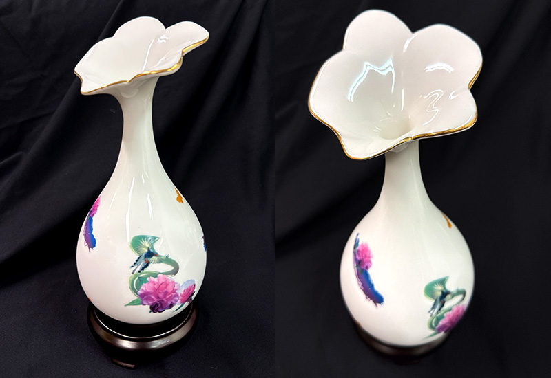 3D藍鵲蘭花口膽瓶